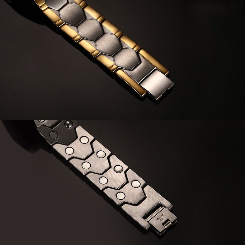 JFUME Magnetic Bracelet for Men Black Bracelet Double Row Magnets with Link Remove Tool 8.5" Adjustable - Image 5
